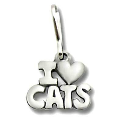 I Love Cats Zipper Pull