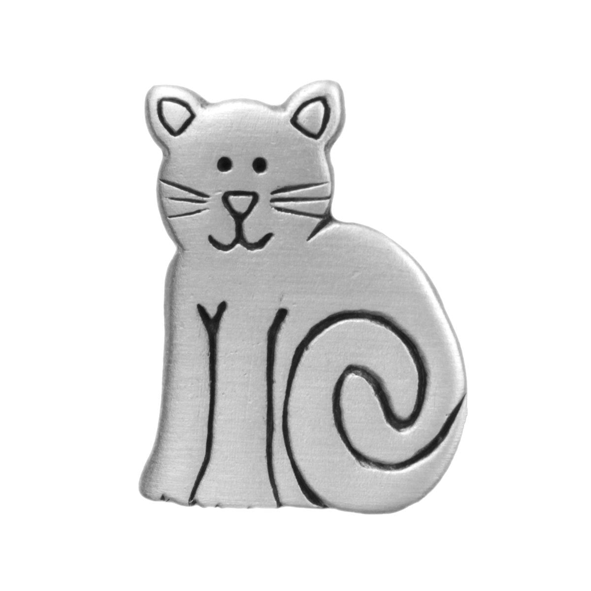 Sitting Cat Pewter Pin