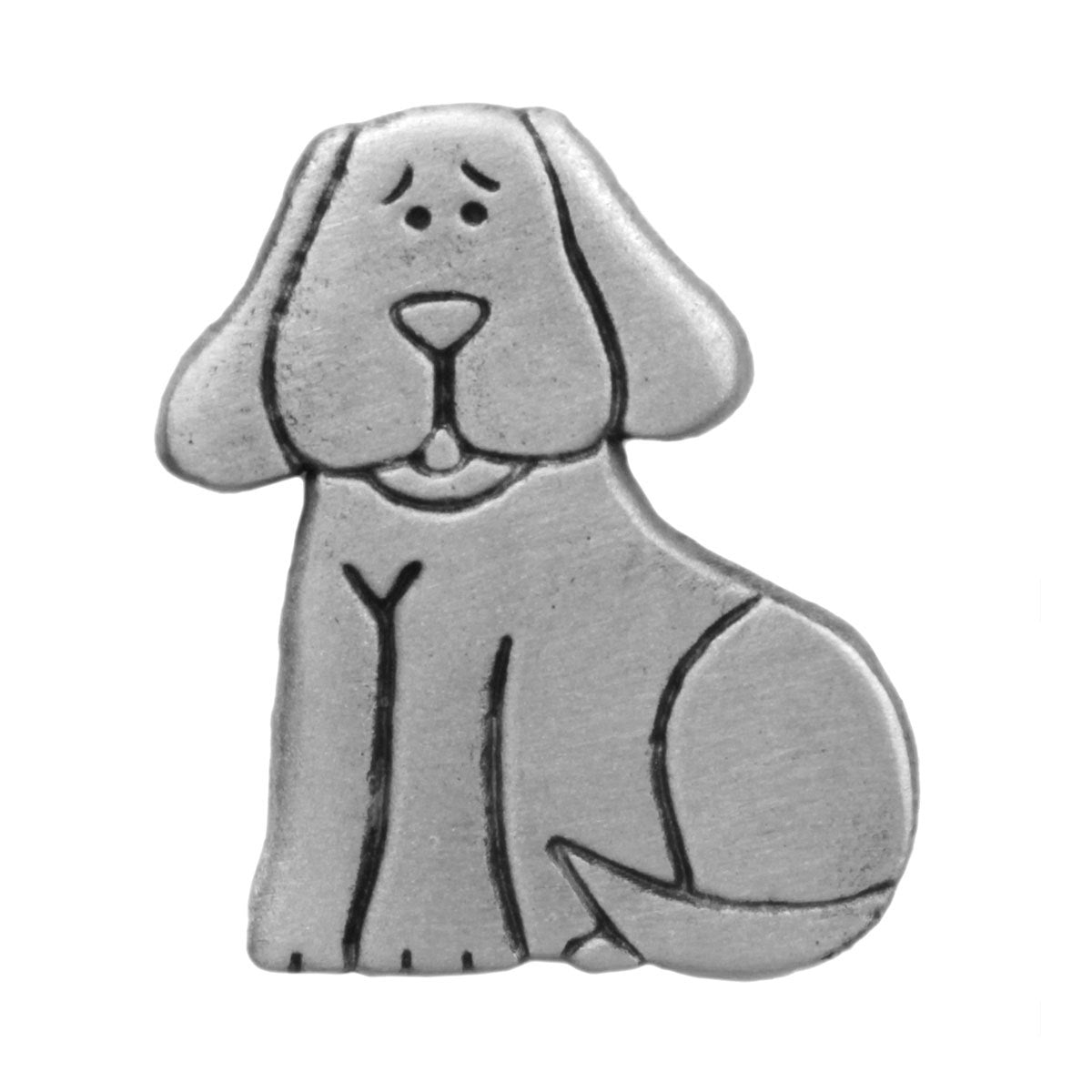 Sitting Dog Pewter Pin
