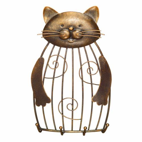 Cat Figurine Keyring Photo Holder Metal Art