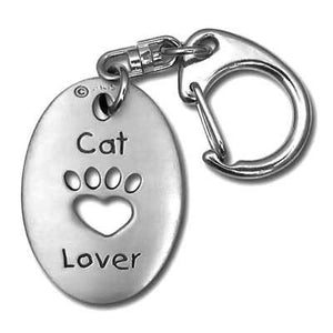 Cat Lover Pewter Key Chain
