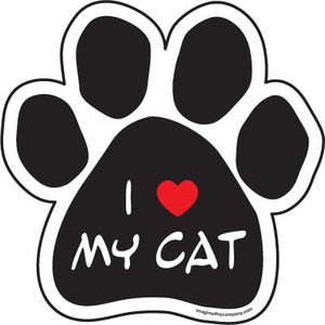 I (Heart) My Cat Paw  Car Magnet