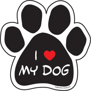 I (Heart) My Dog Paw Car Magnet