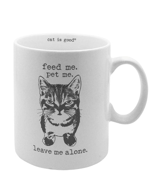 Feed Me, Pet Me, Leave Me Alone Cat Mug
