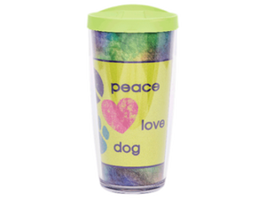 Peace Love Dog w/Lime Lid - Drinkware